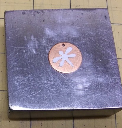 Judy Larson's No Rolling Mill- No Problem - , Metalwork, Stamping, Stamps, Design, Immediately adhere the design to the sheet metal piece